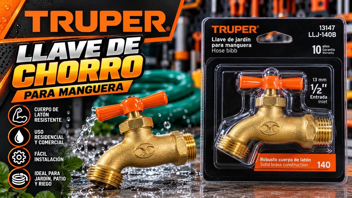 Llave de chorro Truper para manguera