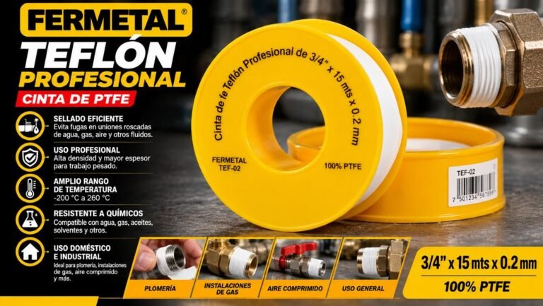 Teflón profesional Fermetal 3/4", cinta de PTFE 15 m