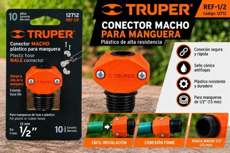 Acople macho para manguera Truper 1/2"