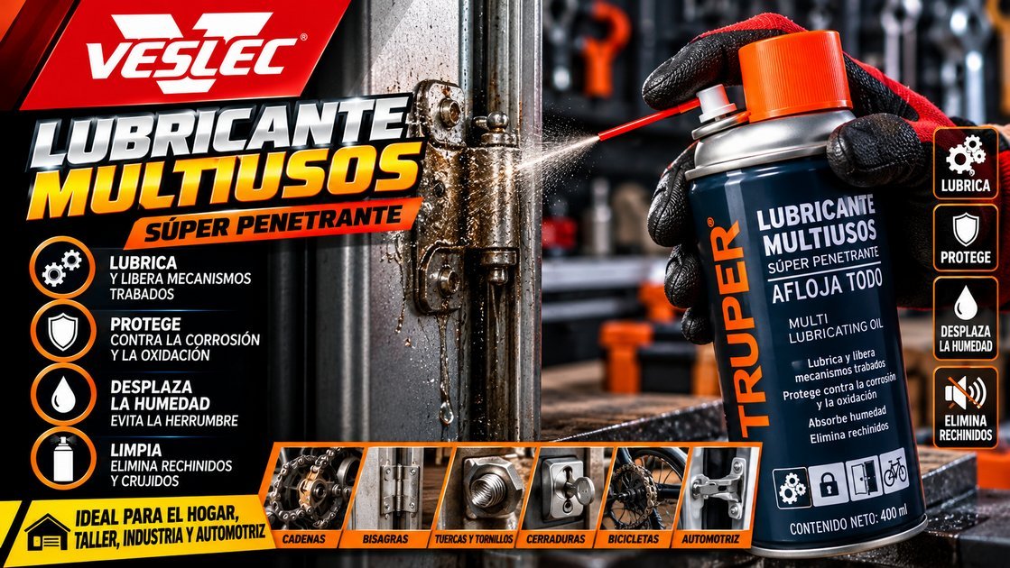 Lubricante multiusos súper penetrante Truper Afloja Todo, 400 ml