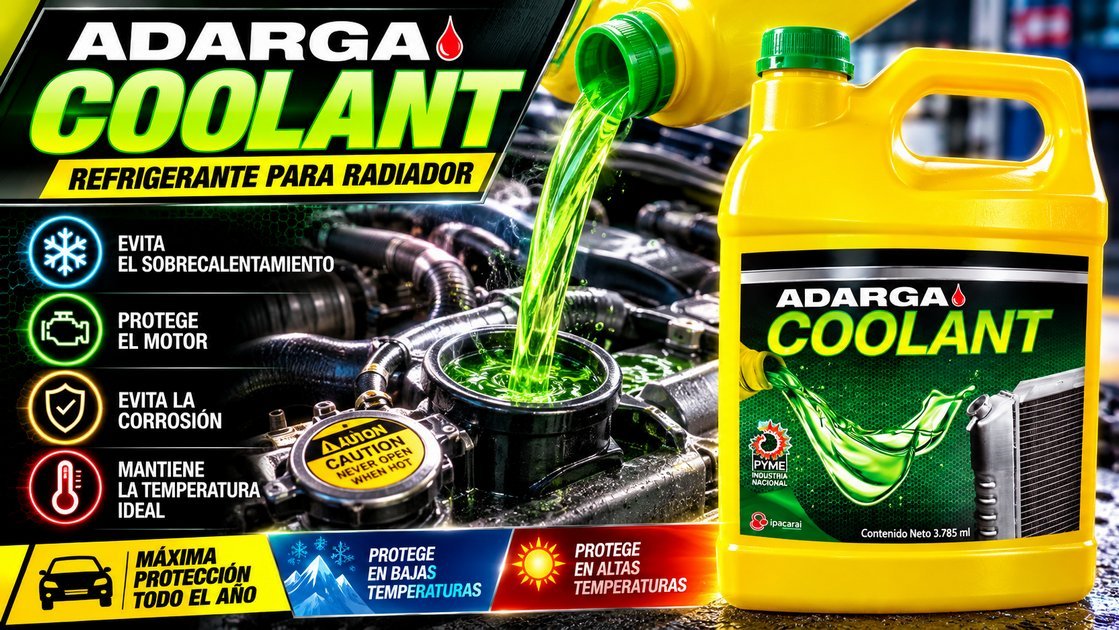 Refrigerante para radiador Adarga Coolant, galón de 3,785 litros