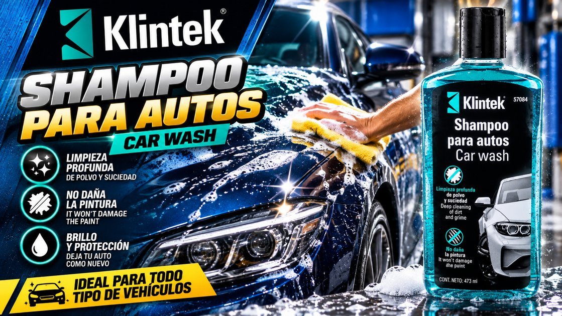 Shampoo para autos Klintek Car Wash 473 ml, código 57084