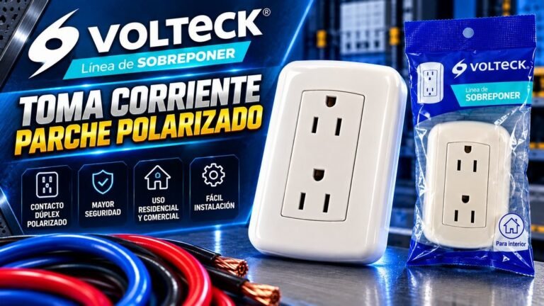 Tomacorriente de parche polarizado Volteck
